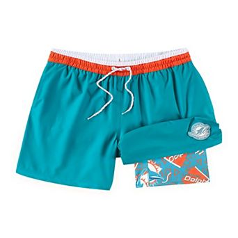 Men's Chubbies Aqua Miami Dolphins The Secret Lined Swim Trunks