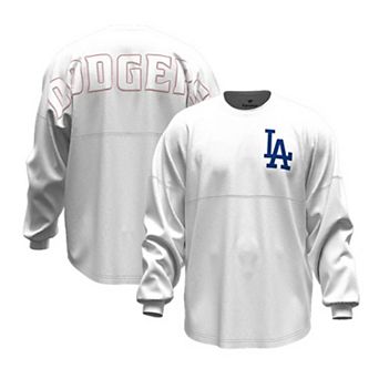 Women's Fanatics White Los Angeles Dodgers Baseball Stitch Spirit Jersey Long Sleeve T-Shirt