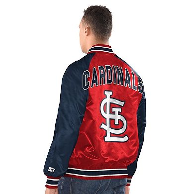 Men's Starter Red/Navy St. Louis Cardinals Blitz Varsity Jacket