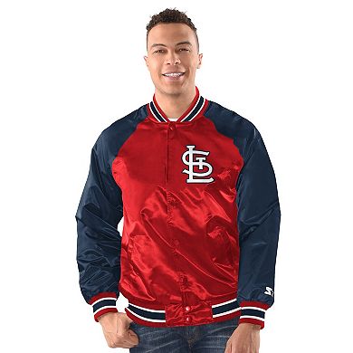 Men's Starter Red/Navy St. Louis Cardinals Blitz Varsity Jacket