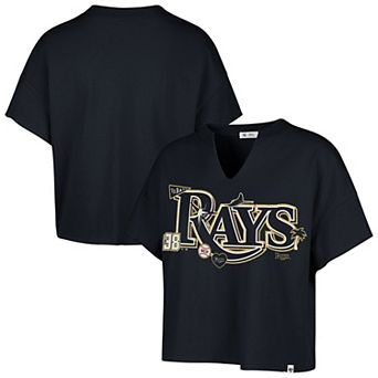 Women's '47 x Stoney Clover Lane Navy Tampa Bay Rays Oversized Notch Neck T-Shirt