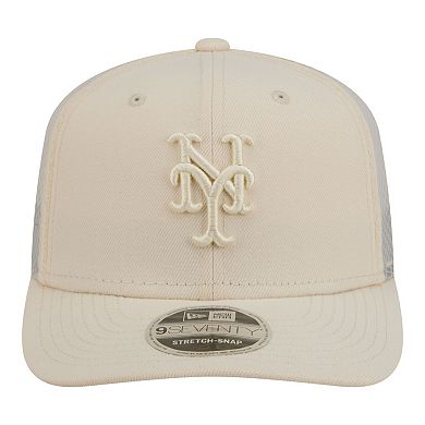 Men's New Era Light Beige New York Mets Color Pack 9SEVENTY Trucker Adjustable Hat