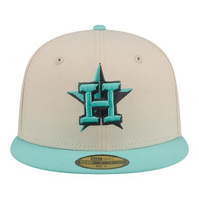 Men's New Era Light Beige/Turquoise Houston Astros Two-Tone Color Pack 59FIFTY Fitted Hat
