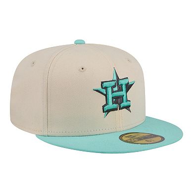 Men's New Era Light Beige/Turquoise Houston Astros Two-Tone Color Pack 59FIFTY Fitted Hat