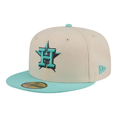 Men's New Era Light Beige/Turquoise Houston Astros Two-Tone Color Pack 59FIFTY Fitted Hat