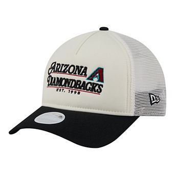 Women's New Era Light Beige/Black Arizona Diamondbacks Retro 9FORTY M-Crown A-Frame Trucker Adjustable Hat
