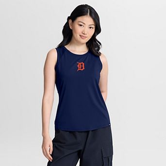 Women's Fanatics Navy Detroit Tigers Draped Mesh Back Performance Tank Top