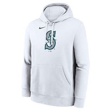 Men's Nike White Seattle Mariners Logo Club Hoodie