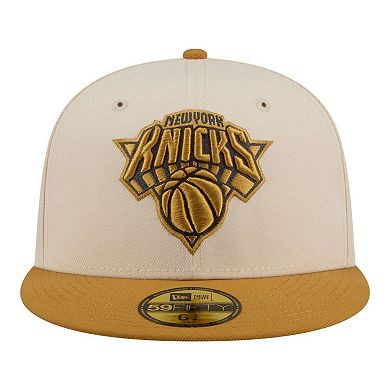 Men's New Era Cream/Tan New York Knicks Two-Tone Color Pack 59FIFTY Fitted Hat