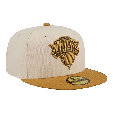 Men's New Era Cream/Tan New York Knicks Two-Tone Color Pack 59FIFTY Fitted Hat