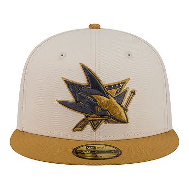 Men's New Era Cream/Tan San Jose Sharks Colorpack Two-Tone 59FIFTY Fitted Hat