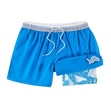 Men's Chubbies Blue Detroit Lions The Secret Lined Swim Trunks