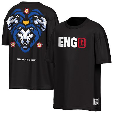 Men's Outerstuff Black England National Team FIFA World Cup 2026 Livery Oversized 2-Hit T-Shirt