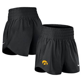 Women's Nike Black Iowa Hawkeyes Performance One Dri-FIT High-Rise Shorts