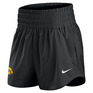 Women's Nike Black Iowa Hawkeyes Performance One Dri-FIT High-Rise Shorts