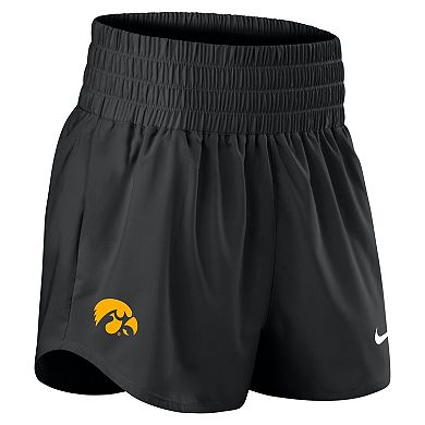 Women's Nike Black Iowa Hawkeyes Performance One Dri-FIT High-Rise Shorts