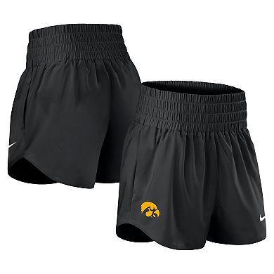 Women's Nike Black Iowa Hawkeyes Performance One Dri-FIT High-Rise Shorts