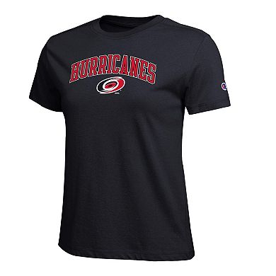 Women's Champion Black Carolina Hurricanes Arch Mascot Logo T-Shirt