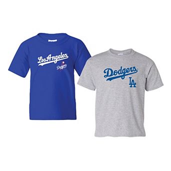 Youth Soft as a Grape Royal/Gray Los Angeles Dodgers 2-Pack Logo T-Shirt Set