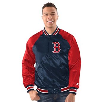Men's Starter Navy/Red Boston Red Sox Blitz Varsity Jacket