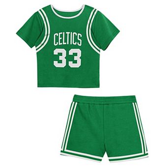 Toddler Mitchell & Ness Larry Bird Kelly Green Boston Celtics 2 pc Play by Place T-Shirt & Shorts Set