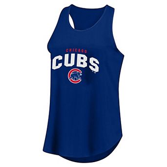 Women's Profile Royal Chicago Cubs Plus Size Wordmark Racerback Scoop Neck Tank Top