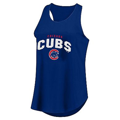 Women's Profile Royal Chicago Cubs Plus Size Wordmark Racerback Scoop Neck Tank Top