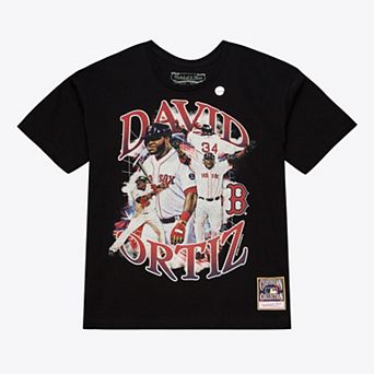 Men's Mitchell & Ness David Ortiz Black Boston Red Sox Legendary Collage Player T-Shirt