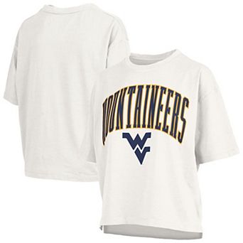 Women's Pressbox White West Virginia Mountaineers Plus Size Nelson Motley Crew Oversized Slub T-Shirt