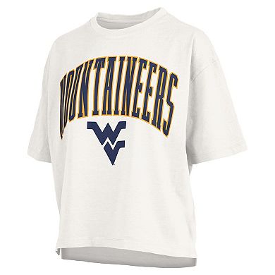 Women's Pressbox White West Virginia Mountaineers Plus Size Nelson Motley Crew Oversized Slub T-Shirt
