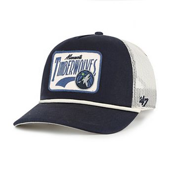 Men's '47 Navy Minnesota Timberwolves Emmett Heavy Twill Trucker Hitch Adjustable Hat