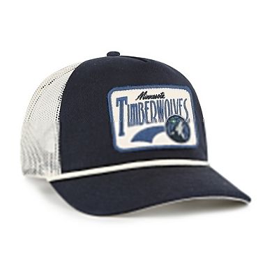 Men's '47 Navy Minnesota Timberwolves Emmett Heavy Twill Trucker Hitch Adjustable Hat