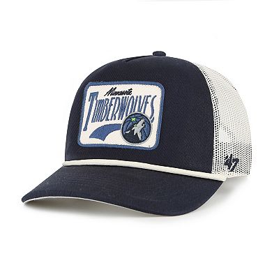 Men's '47 Navy Minnesota Timberwolves Emmett Heavy Twill Trucker Hitch Adjustable Hat