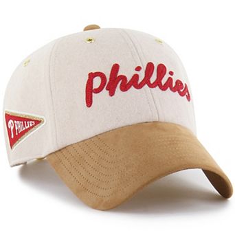 Men's '47 x Stoney Clover Lane Natural/Tan Philadelphia Phillies Script Charm Clean Up Adjustable Hat