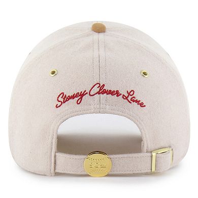 Men's '47 x Stoney Clover Lane Natural/Tan Philadelphia Phillies Script Charm Clean Up Adjustable Hat