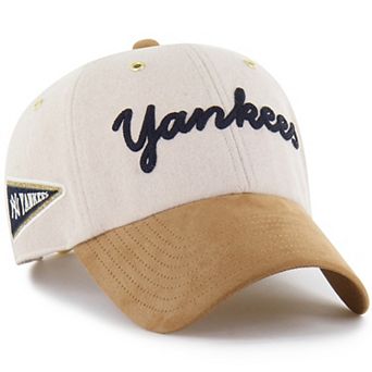 Men's '47 x Stoney Clover Lane Natural/Tan New York Yankees Script Charm Clean Up Adjustable Hat