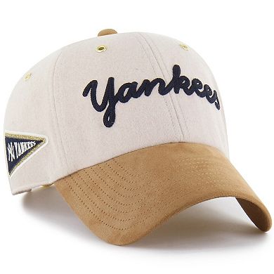 Men's '47 x Stoney Clover Lane Natural/Tan New York Yankees Script Charm Clean Up Adjustable Hat