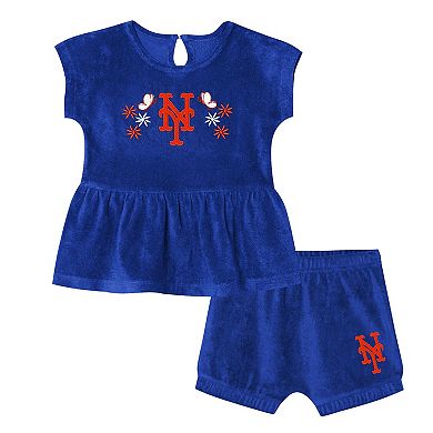 Girls Preschool Outerstuff Deep Royal New York Mets Fashion Top & Shorts Set