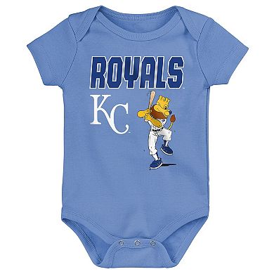 Infant Outerstuff Kansas City Royals Home Plate 3-Piece Creeper Set