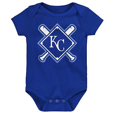 Infant Outerstuff Kansas City Royals Home Plate 3-Piece Creeper Set