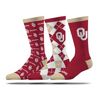 Unisex Strideline Oklahoma Sooners Business Knit Crew Socks Three-Pack Set