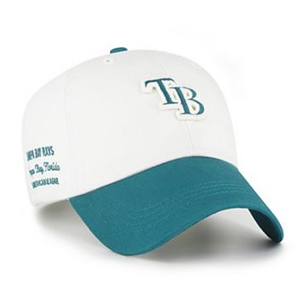 Men's '47 White/Teal Tampa Bay Rays Contemporary Tonal Clean Up Adjustable Hat