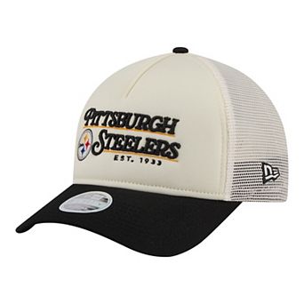 Women's New Era White/Black Pittsburgh Steelers Retro A-Frame 9FORTY Adjustable Hat