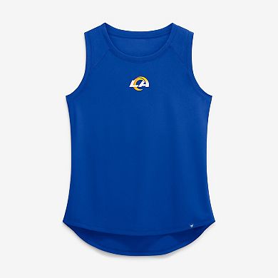 Women's Fanatics Royal Los Angeles Rams Draped Mesh Back Performance Tank Top