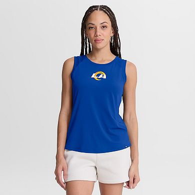 Women's Fanatics Royal Los Angeles Rams Draped Mesh Back Performance Tank Top