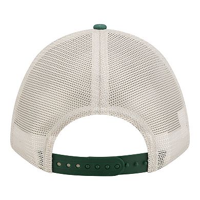 Men's New Era Natural Green Bay Packers Frayed M-Crown A-Frame 9FORTY Adjustable Hat