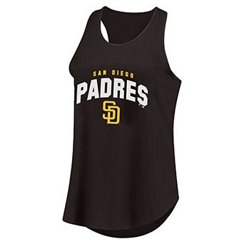 Women's Profile Brown San Diego Padres Plus Size Wordmark Racerback Scoop Neck Tank Top