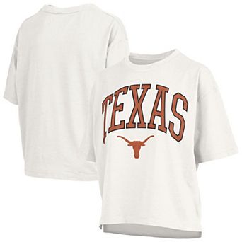 Women's Pressbox White Texas Longhorns Plus Size Nelson Motley Crew Oversized Slub T-Shirt
