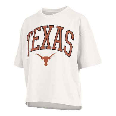 Women's Pressbox White Texas Longhorns Plus Size Nelson Motley Crew Oversized Slub T-Shirt