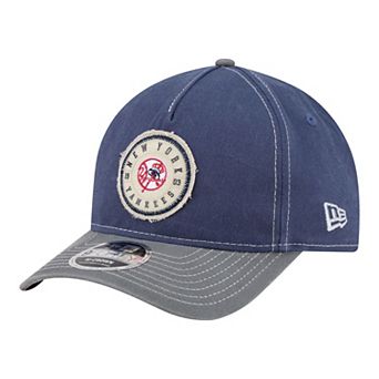 Men's New Era Navy/Gray New York Yankees Felt M-Crown A-Frame 9FORTY Adjustable Hat